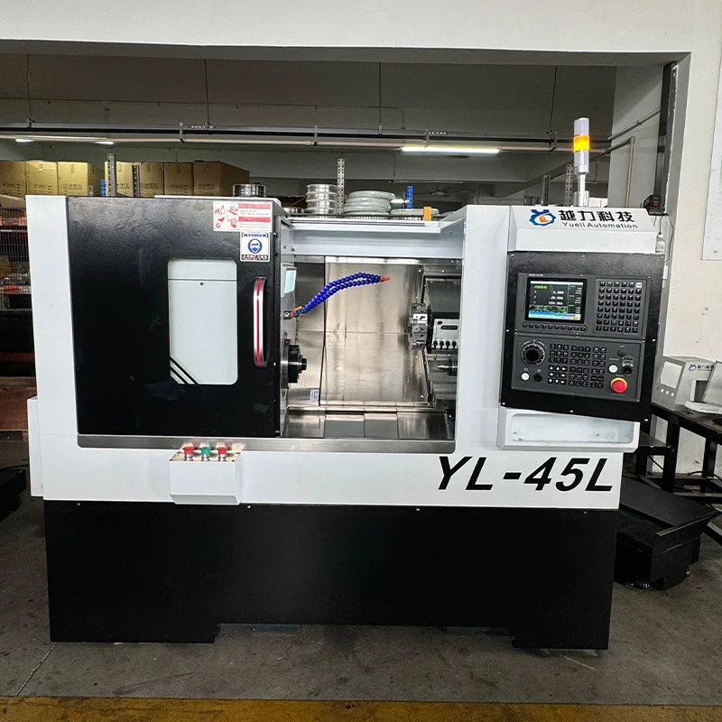 Pelarik CNC Katil Serong dengan Servo Turret dan Tailstock